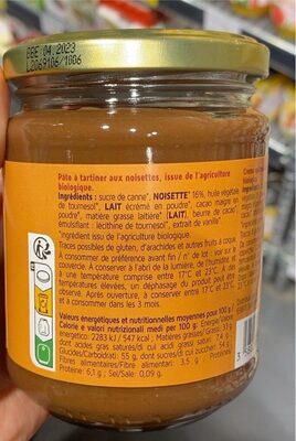 Pâte à tartiner bio 350g