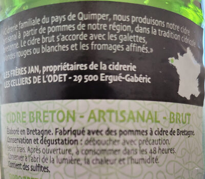 Cidre artisanal Brut Lézergué 75cl 