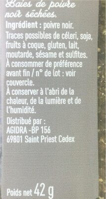 Moulin poivre noir grain 42g