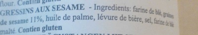 Gressins au sésame 250g