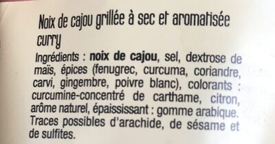 Noix de cajou aromatisées au curry 150g