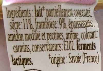 Yaourt framboise alpes