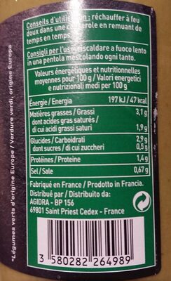 Velouté aux légumes verts bio 75cl