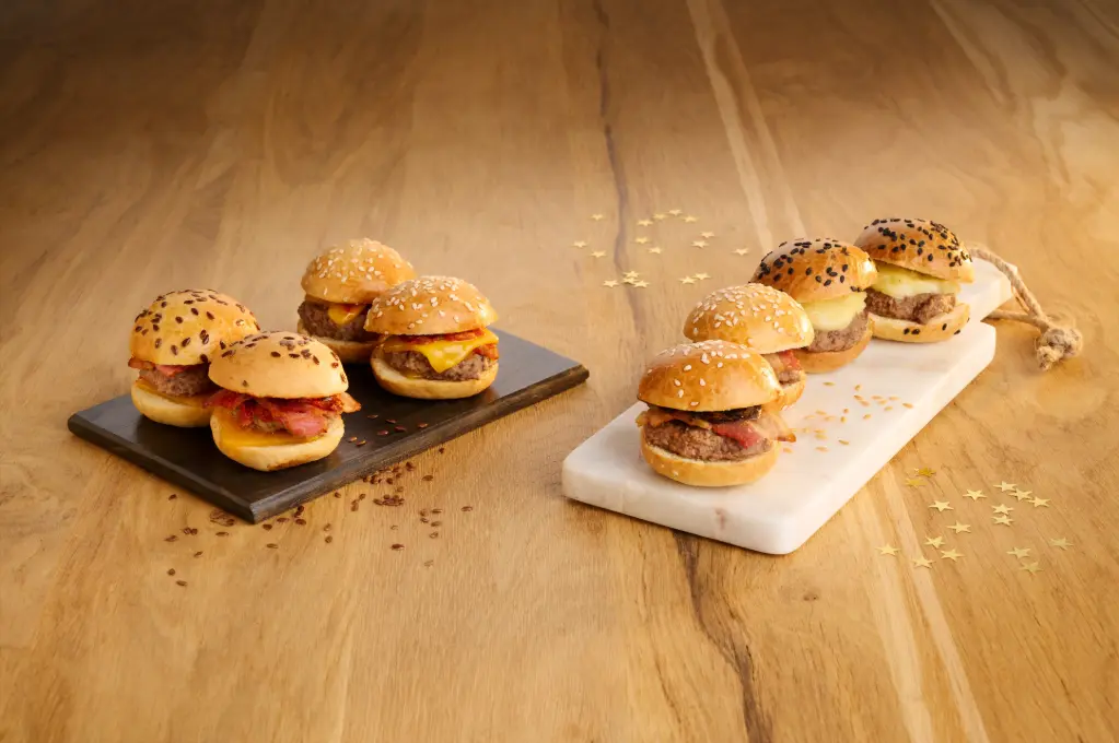 Mini burgers : brie/truffe & cèpes/bacon (les 10)