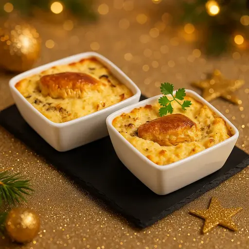 Cassolette de volaille au foie gras & morilles